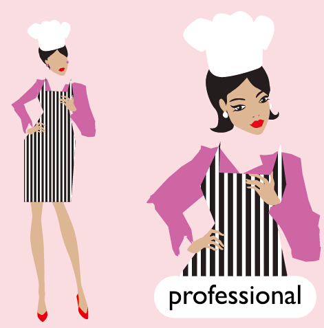 Professionelle Chef-Vektor professional female chef   