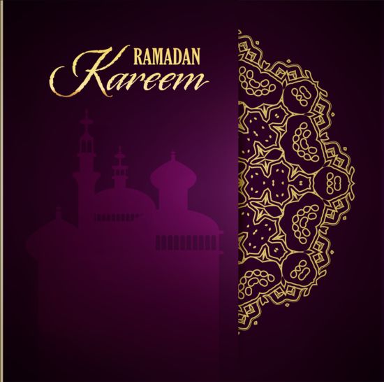 Ramadan Kareem violet fonds vecteur ensemble 21 ramadan pourpre kareem arrière-plans   