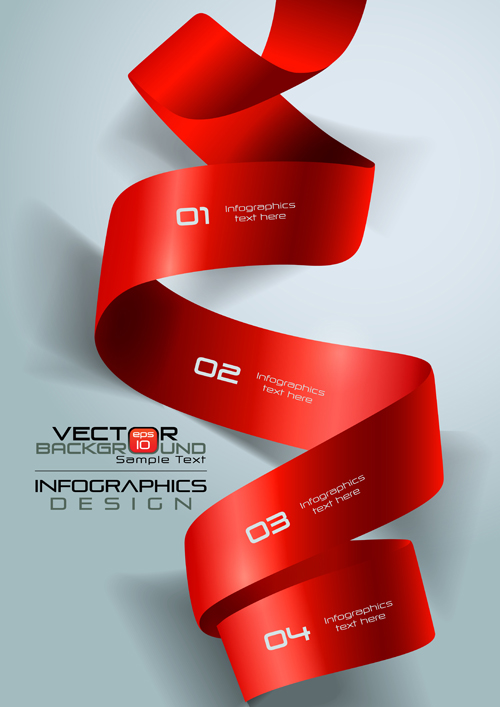Red Ribbon Infografik Vektorillustration rot Infografik illustration band   