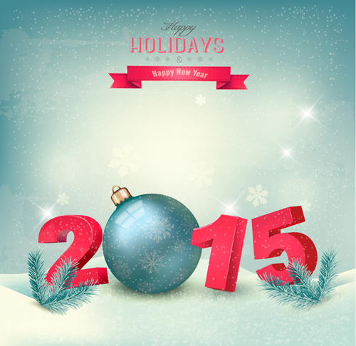 Rétro 2015 nouvelle année vecteur de vacances fond 04 vacances nouvel an arrière plan 2015   