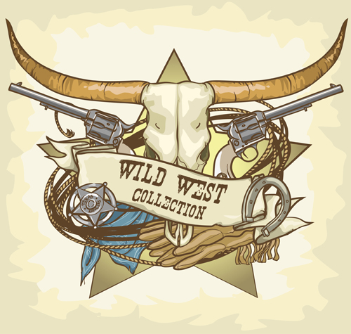 Vector Wildwest-Jahrgangs-Labels 05 wild west vintage labels   