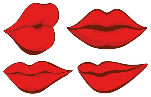 女性赤い唇のデザインベクトル01 赤 女 唇 デザイン   