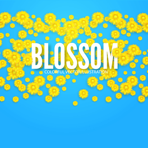 Vecteur de fond de BLOSSON de fleurs jaunes 12 jaune fond fleurs blosson   