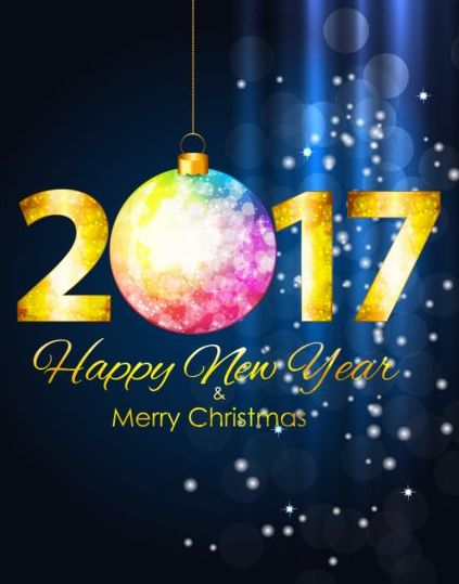 2017 nouvel an fond bleu avec vecteur de Noël nouveau Noël Bleu année 2017   