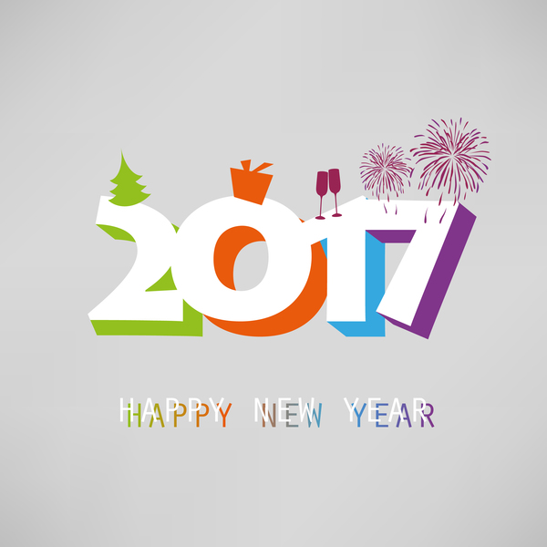 2017 Neujahrsferienvecor-Hintergrund Urlaub Neujahr Jahr 2017   