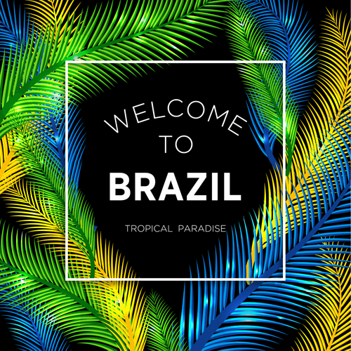 ブラジル熱帯の楽園の背景ベクトル01 背景 熱帯 楽園 ブラジル   