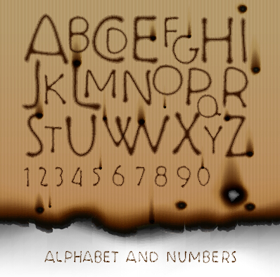 Graver des marques de l’alphabet et des nombres vecteurs marques graver chiffres alphabet   
