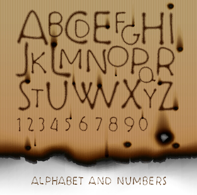 Brennen markiert Alphabet und Zahlen Vektoren Zahlen mark brennen alphabet   