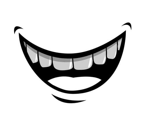 漫画の口と歯ベクトルセット05 漫画 歯 口   