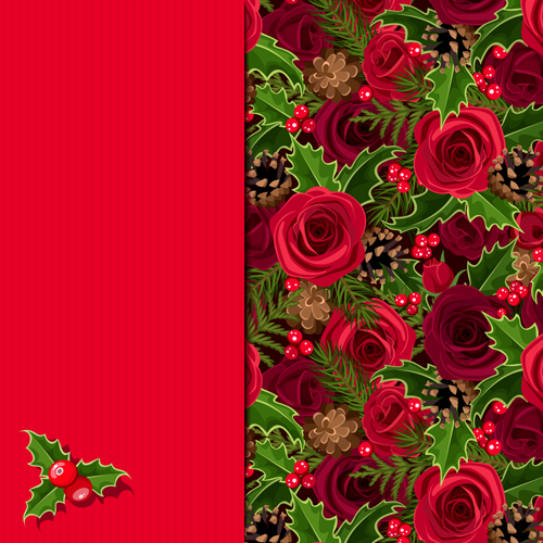 Carte de Noël avec le vecteur rose rouge rouge rose Noël carte   