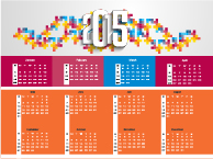 Farbige Mosaike und Kalendervektor 2015 Mosaiken Kalender farbig 2015   