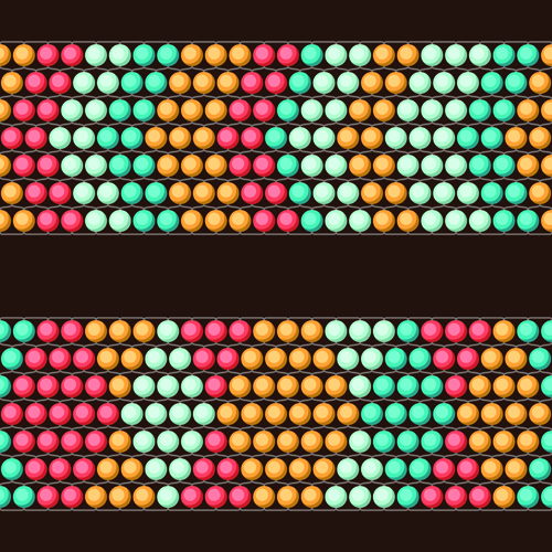 Perles rondes colorées Vector Pattern Set 06 rond perles motif couleur   