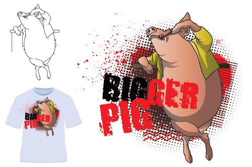 Cochon plus grand mignon pour T t-shirt pour plus grand mignon cochon   