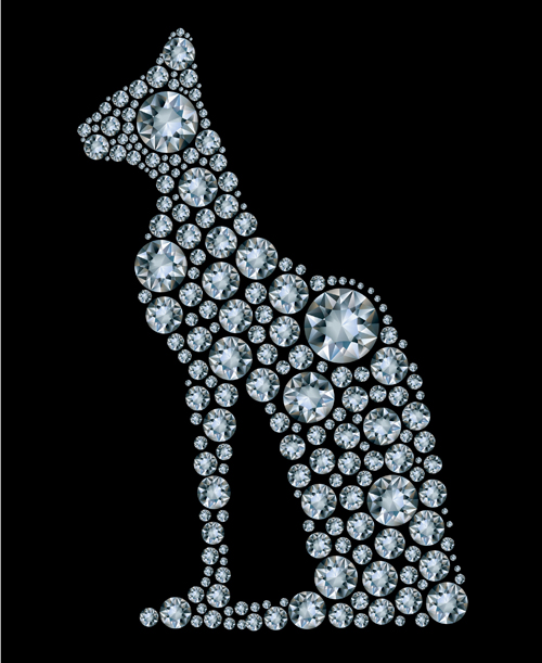 Diamonds Hundevektormaterial Hund Diamanten Diamant   