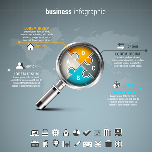 Gray Business infographies Template Vector 05 template infographies gray business   