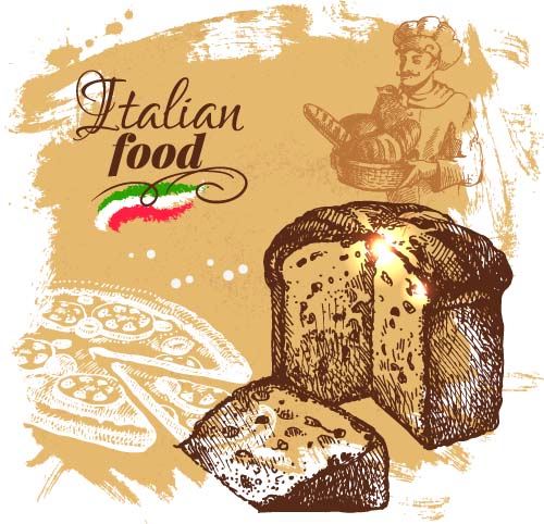 Handgezeichnetes italienisches Food-Design-Vektormaterial 06 Zeichnung material Lebensmittel Italienisch hand design   