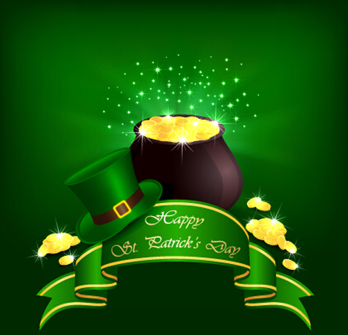 Happy St Patricks Day vecteur matériel ensemble 04 patricks day matériel heureux   