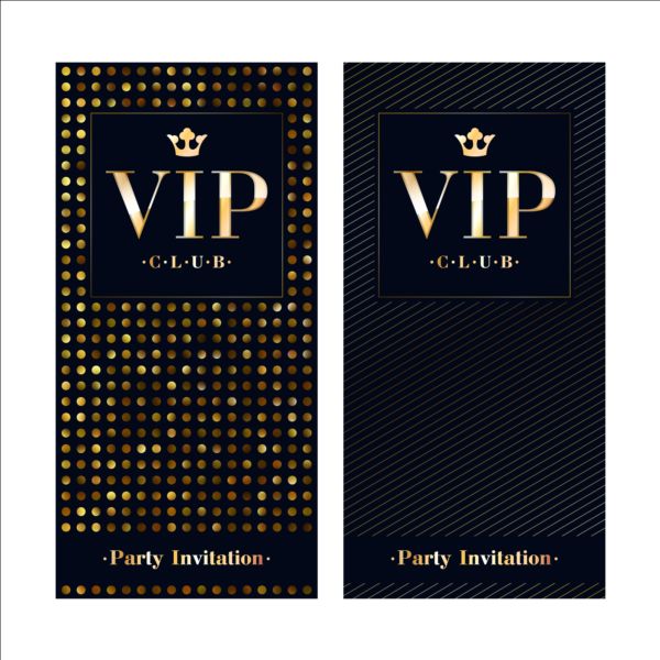 Cartes d’invitation VIP de luxe modèle vecteur 07 vip modèle luxe invitation cartes   