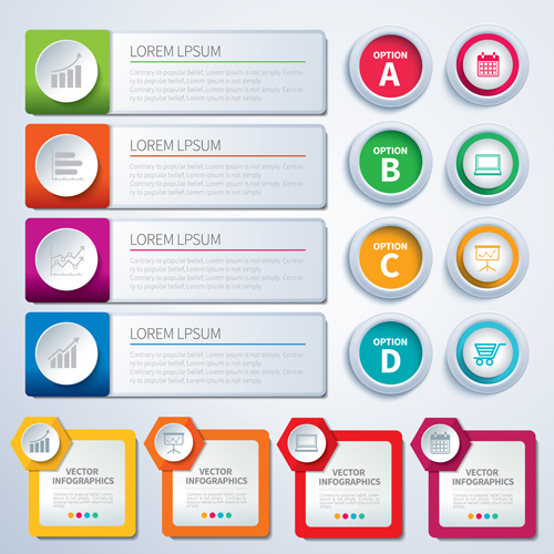 Nummerierte Infografiken mit Banner Vektor 07 nummeriert Infografik banner   