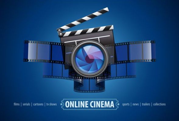 Fond de conception de cinéma en ligne vecteur 06 en ligne cinema   