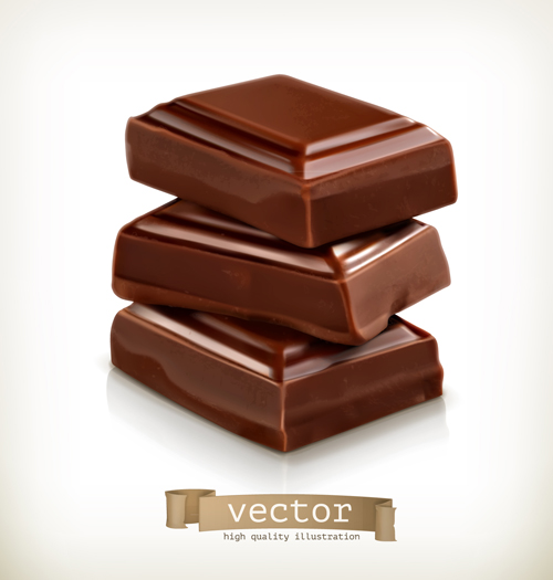 Realistische Schokoladen-Vektorgrafik 03 Schokolade realistisch   