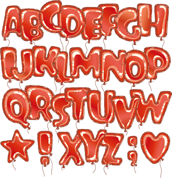 Vecteur d’alphabet de ballon rouge rouge ballon alphabet   