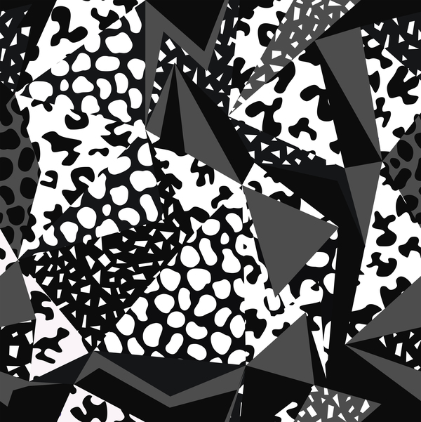 Retro seamless pattern blanc avec vecteur noir 06 sans soudure police rétro Noir modèle blanc   