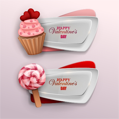 Bannière de valentines avec Sweet Candy Vector 01 sweet Saint-Valentin Bonbons Bannière   