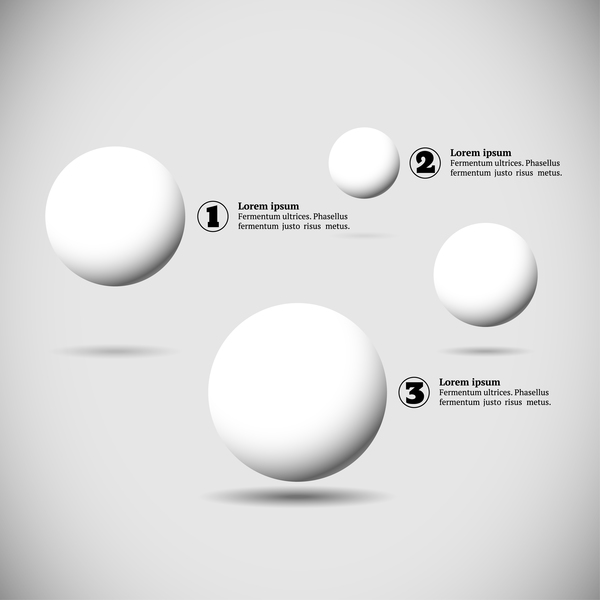 Boules blanches avec des vecteurs infographies modèle 07 infographies boules blanc   