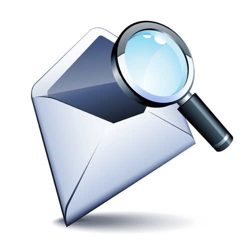 E-Mail und Lupenvektor magnifier e-mail   