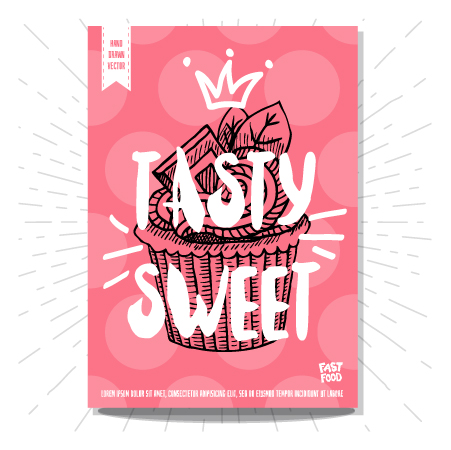 Leckereien süßen Poster-Schableker-Vektor Tasty sweet poster   