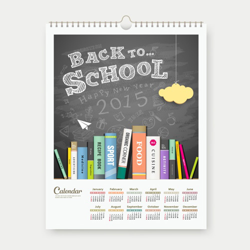 Retour à l’école avec vecteur de calendrier Retour école calendrier   