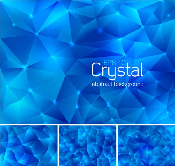 Überstragter Hintergrund-Vektor mit blauem Kristall Kristall Hintergrund Blau abstract   