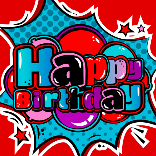 Cartoon Stile glückliche Geburtstags-Design-Vektor 09 Stile happy Geburtstag design cartoon   