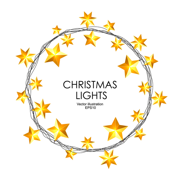 Weihnachtsrahmen mit Goldsterne-Vektor Weihnachten Sterne Rahmen gold   