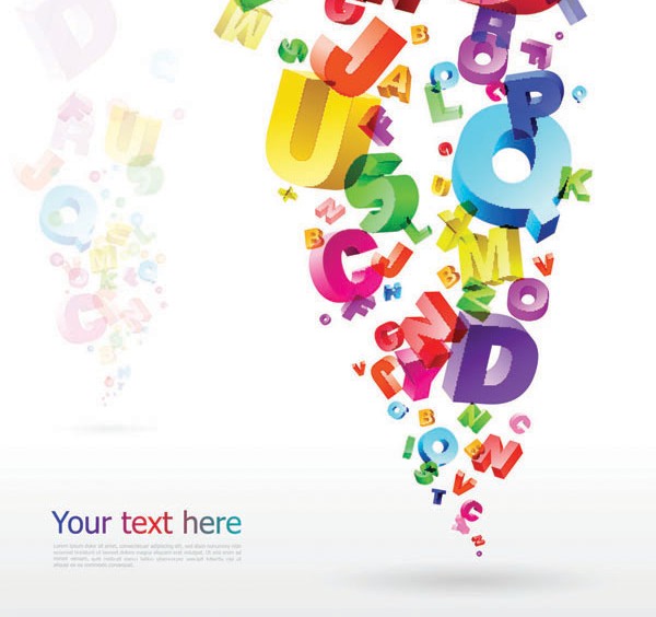 Farbe 3D Alphabet Hintergrund Illustration Vektor farbig alphabet 3d   