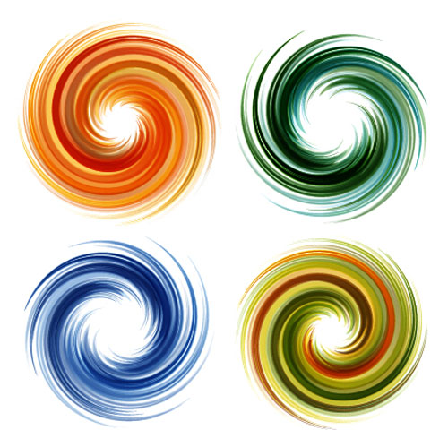 Farbige wirbelnde Logos Vektor 02 Wirbel logos farbig   