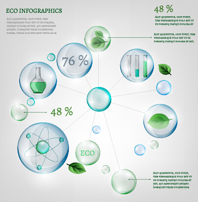 Öko-Infografik und hinterlässt Blasenvektor 07 Öko Infografik Blätter Blase   