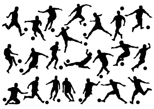 人とのサッカー silhouetters ベクトルセット01 人々 サッカー silhouetters   