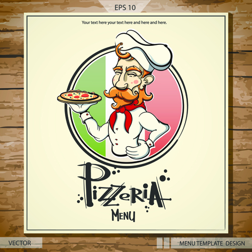 Funny pizza menu design vecteur 05 pizza menu drôle   