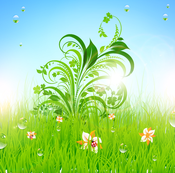 草の花と自然ベクター 草 花 自然   