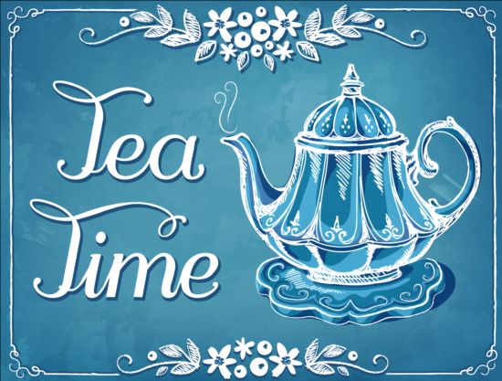 Von Hand gezogener Teekampf-Hintergrundvektor Teekanne Hintergrund hand gezeichnet   