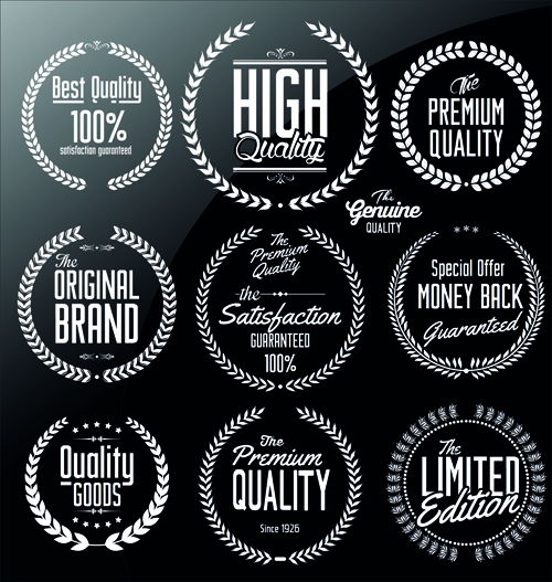 Ornate hochwertige Etiketten Vektor 02 Qualität ornate labels label high   