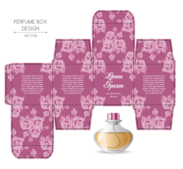 香水ボックスパッケージングテンプレートベクトル材料01 香水 ボックス パッケージ   
