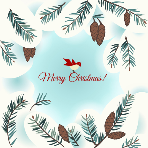 松の枝フレームクリスマスカードベクトル02 枝 松 フレーム クリスマス カード   