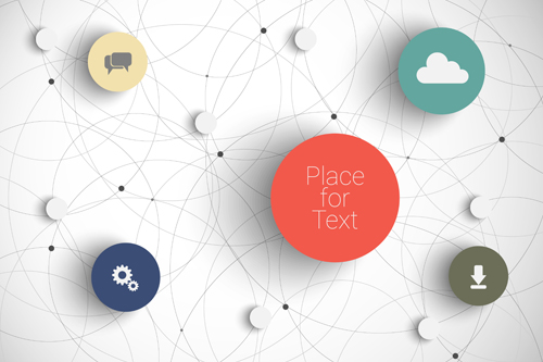 Placez les vecteurs de modèle d’infographies de réseau 01 vecteur de modèle réseau Place infographies   