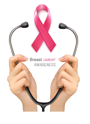 Poster sensibilisation au cancer du sein avec vecteur de fond médical sensibilisation sein poster medical contexte cancer   