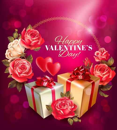 Romantische Valentinstag Geschenkkarten Vector 05 Valentine tag Romantik Karten Geschenk   