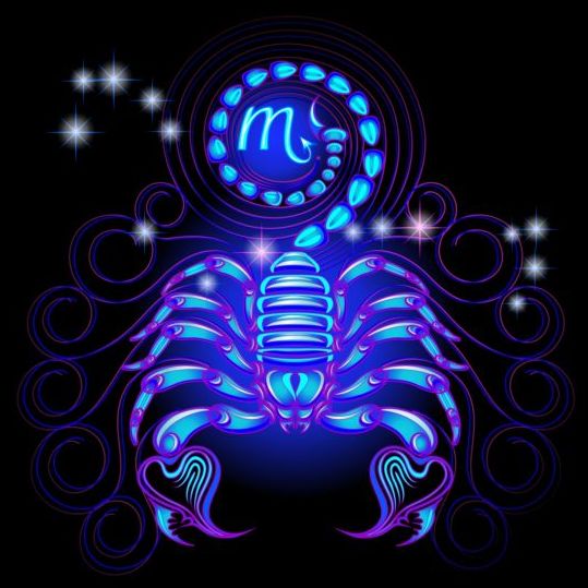 Scorpion Neon signe vecteur matériel dentelle decor carte cadre   