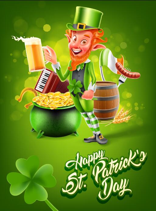 St. Patricks Day affiche modèle vecteur 02 Patrick \ 's jour affiche   